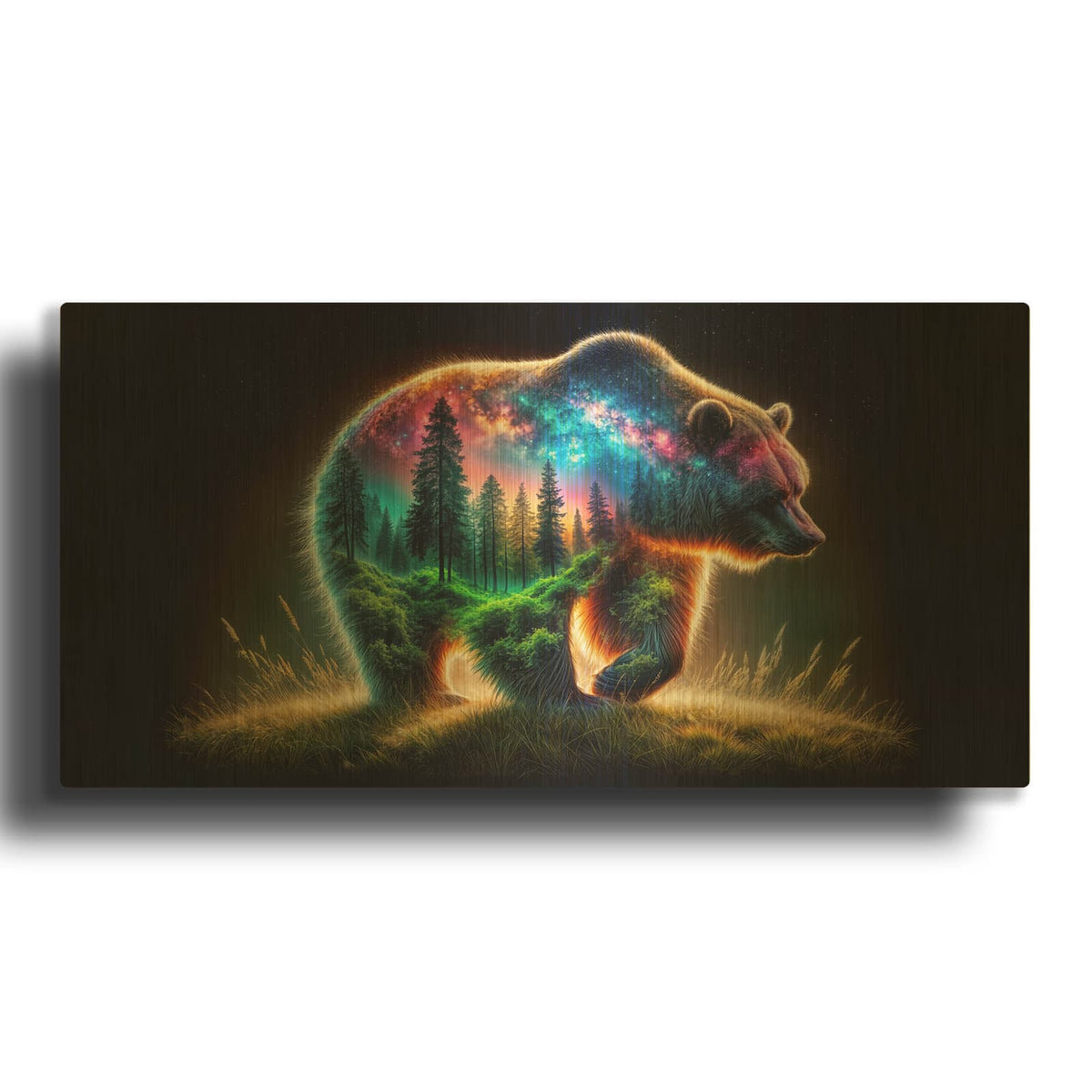 'Vibrant Bear 1' By Rey Klimt Gold Metal Wall Art
