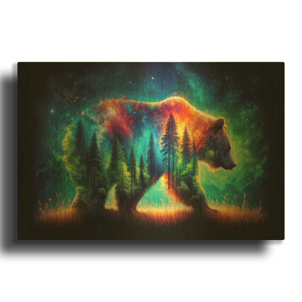 'Vibrant Bear 2' By Rey Klimt Gold Metal Wall Art