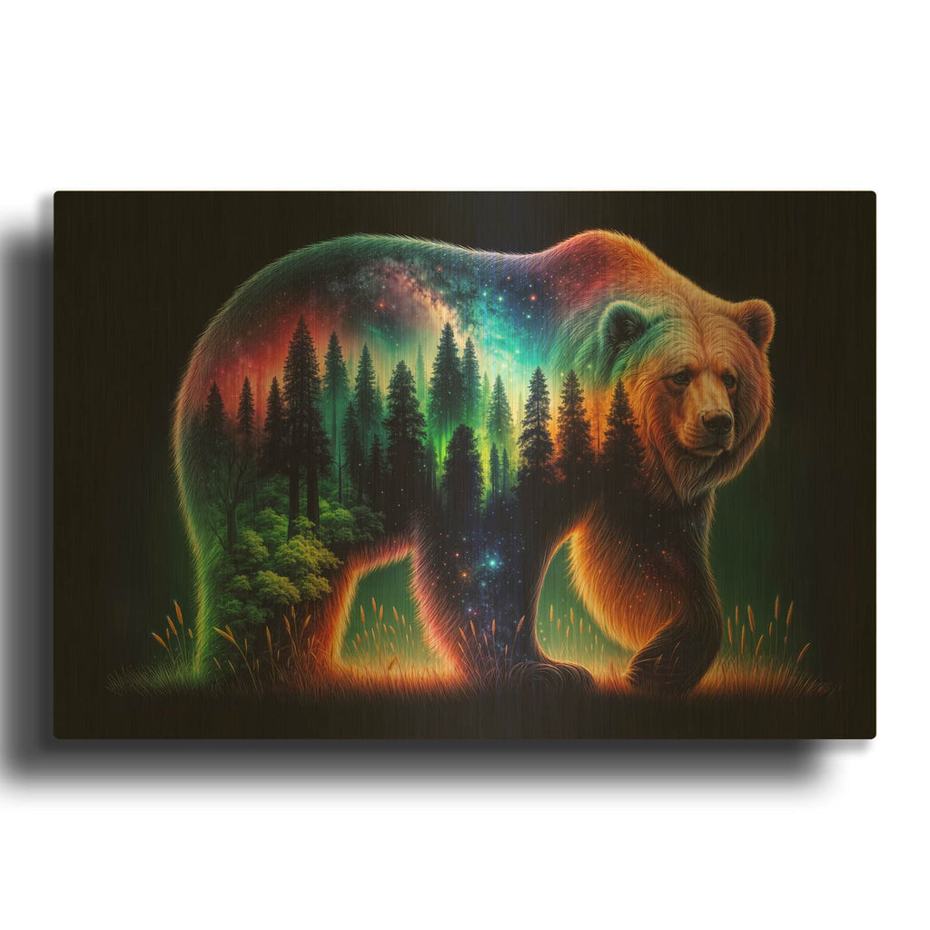 'Vibrant Bear 4' By Rey Klimt Gold Metal Wall Art