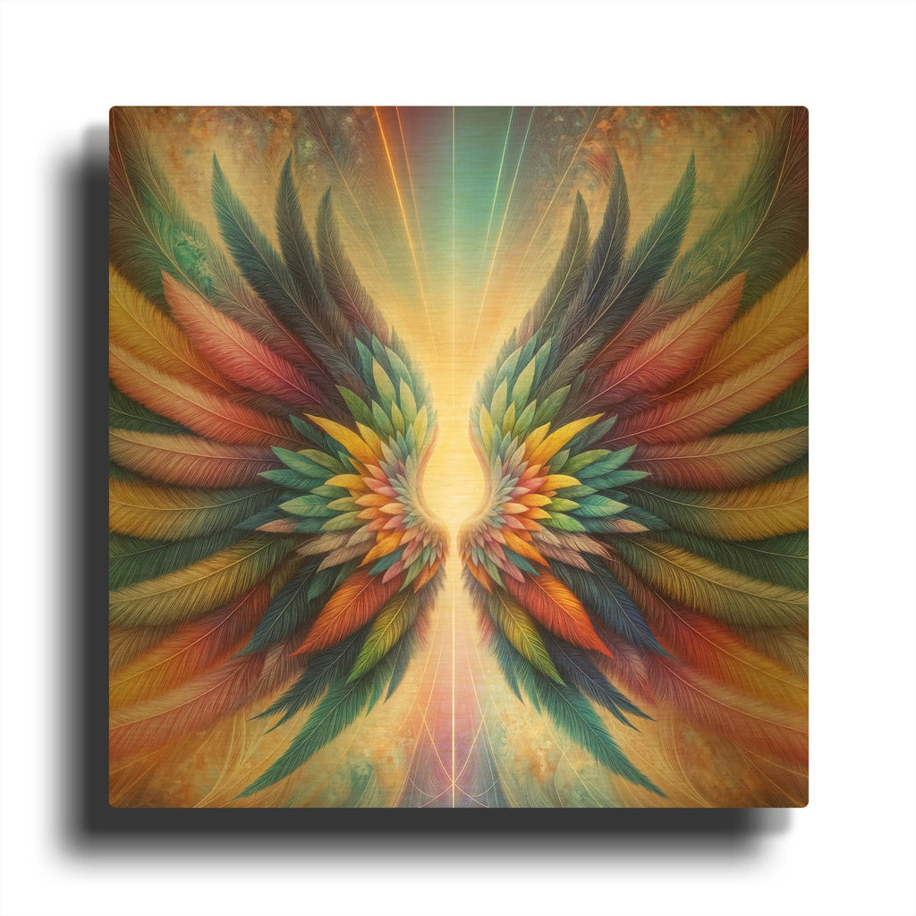 'Wings of Light 5' By Rey Klimt Gold Metal Wall Art