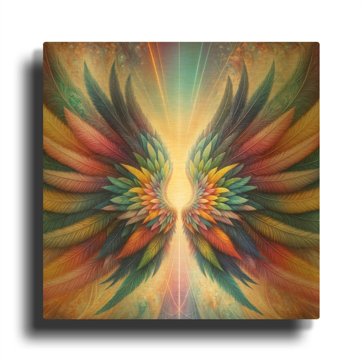 'Wings of Light 5' By Rey Klimt Gold Metal Wall Art