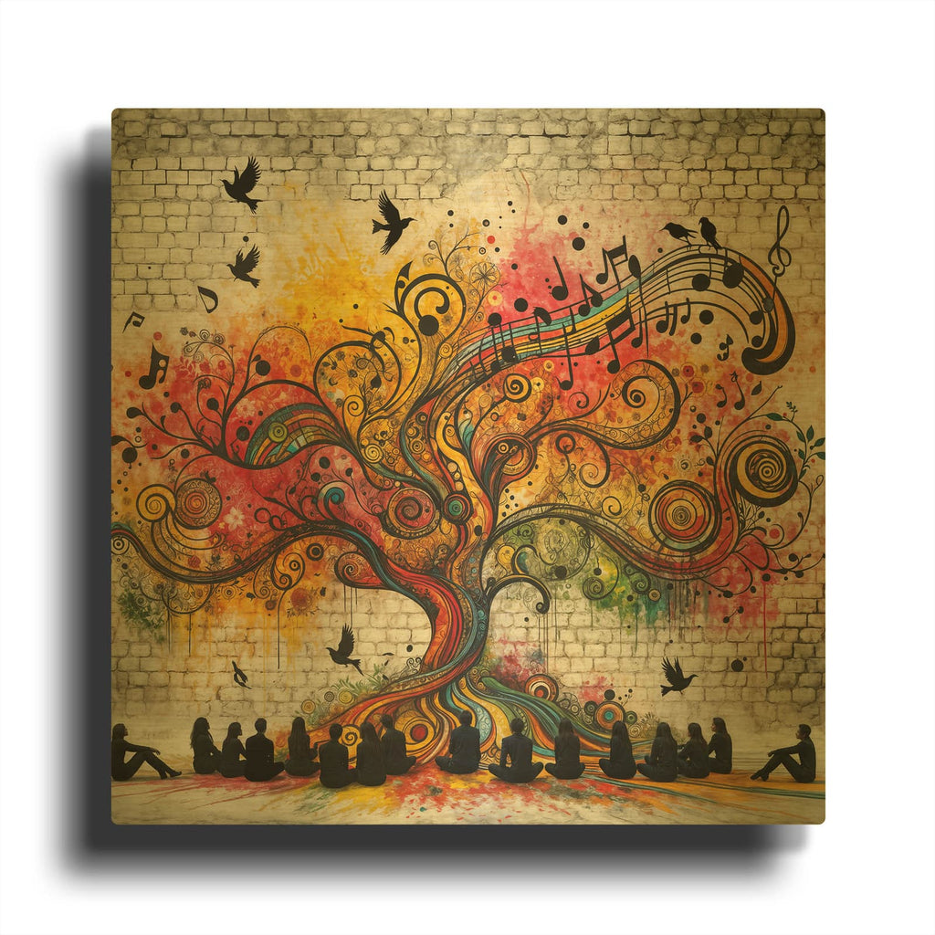 'Wisdom Tree 2' By Rey Klimt Gold Metal Wall Art