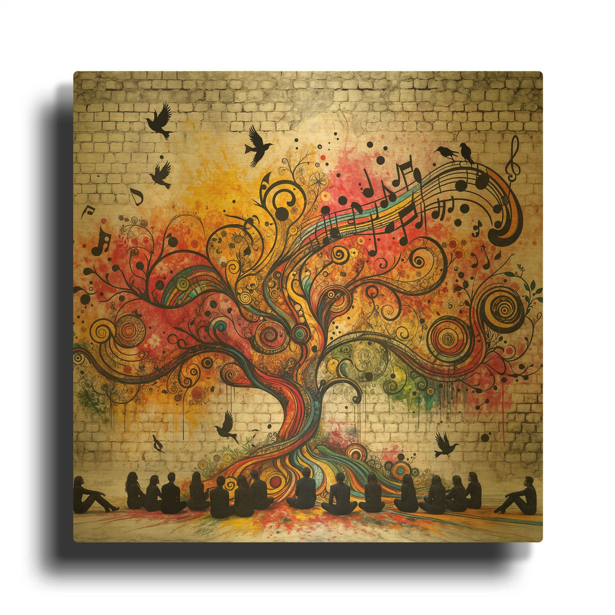 'Wisdom Tree 2' By Rey Klimt Gold Metal Wall Art