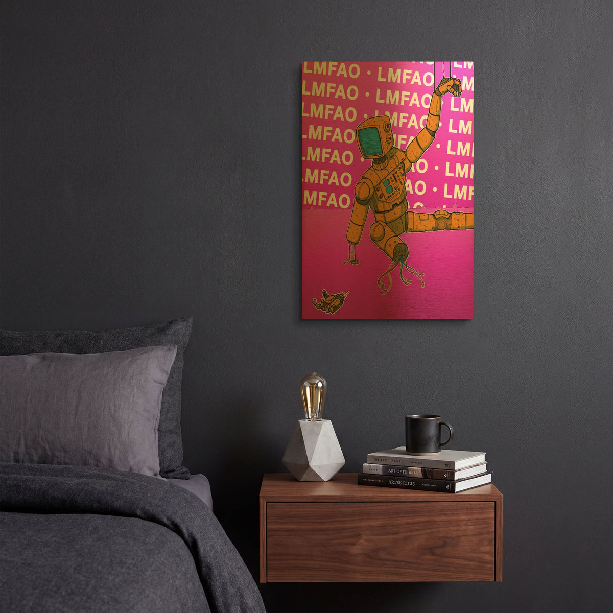 'Lmfao' By Craig Snodgrass Gold Metal Wall Art