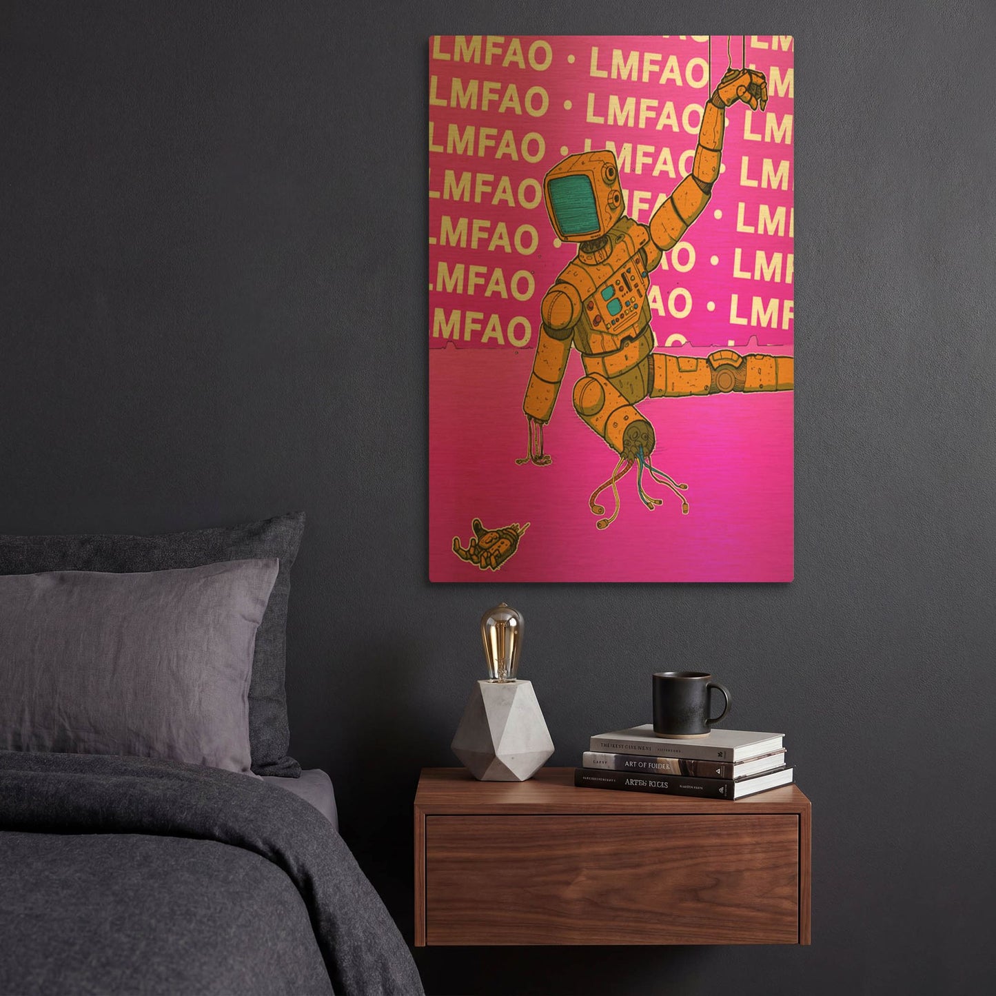 'Lmfao' By Craig Snodgrass Gold Metal Wall Art