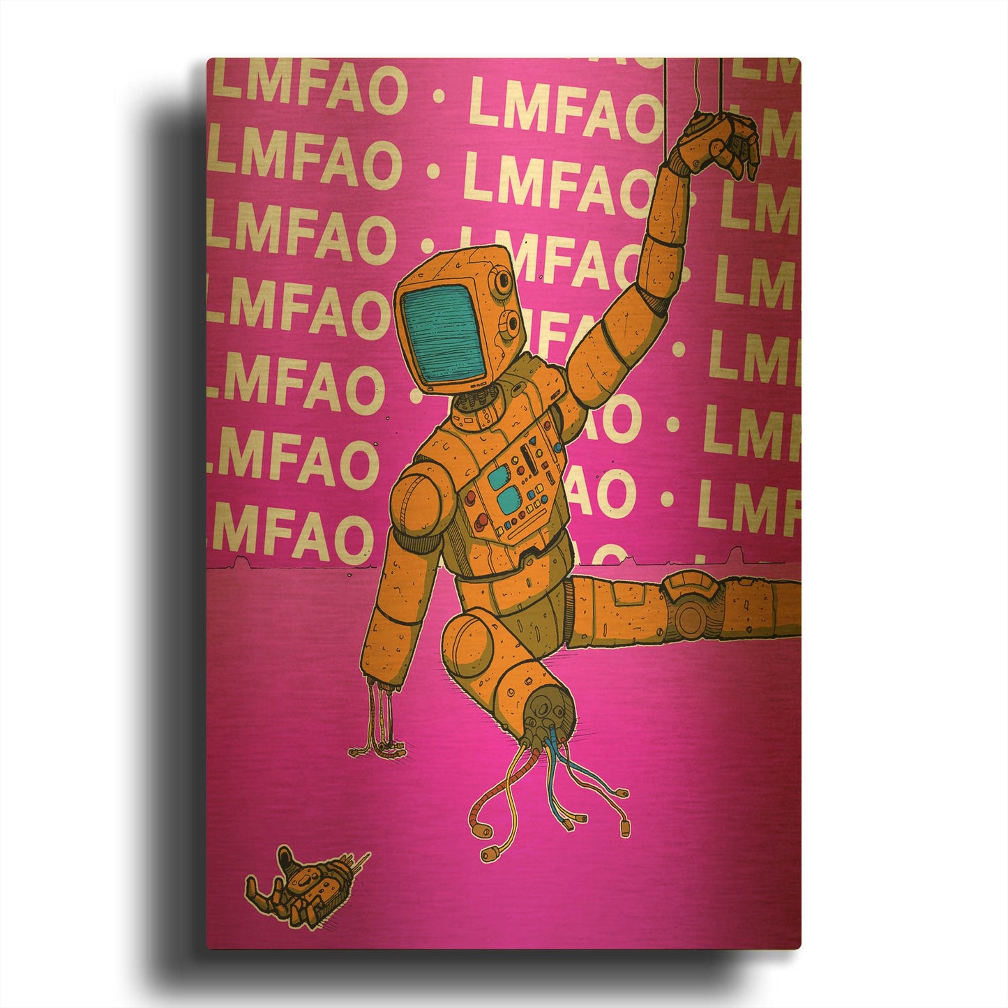 'Lmfao' By Craig Snodgrass Gold Metal Wall Art