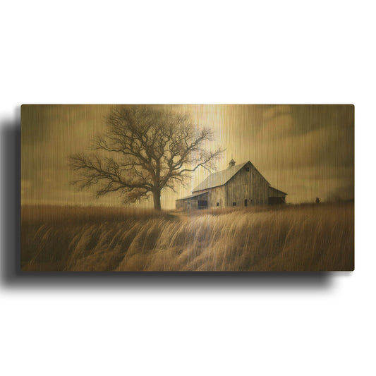 'Iowa Farm' By Rich Monet Gold Metal Wall Art