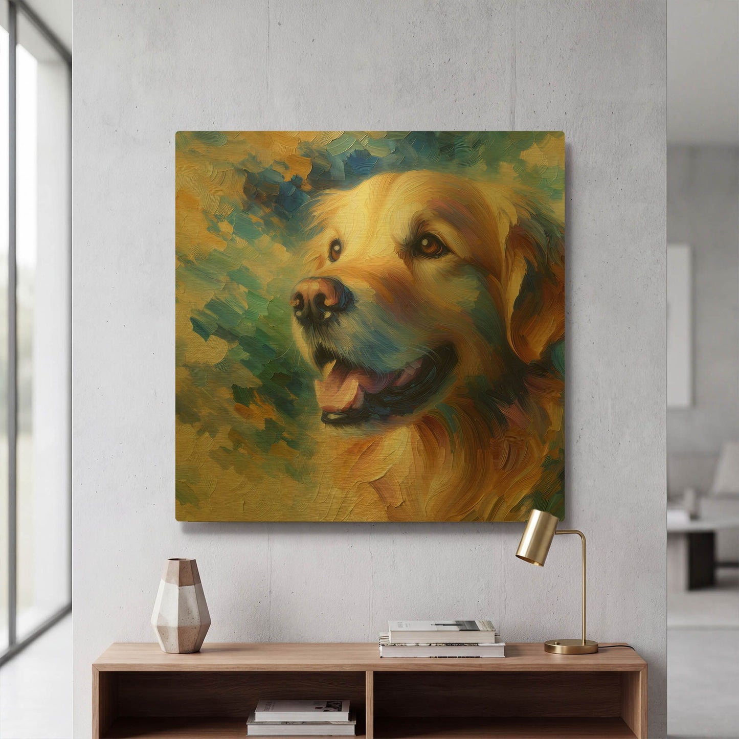 'My Golden Retriever' By Rich Monet Gold Metal Wall Art