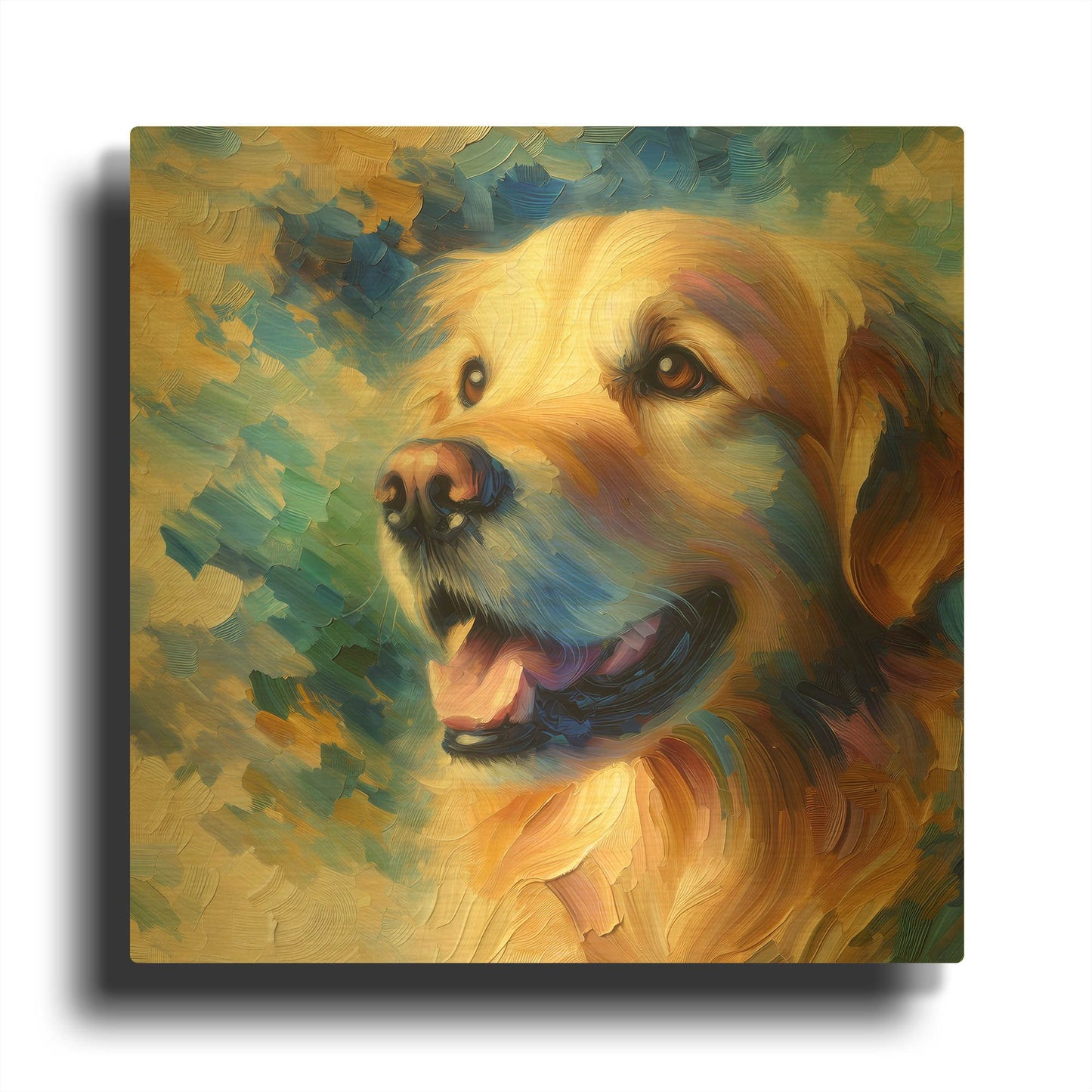 'My Golden Retriever' By Rich Monet Gold Metal Wall Art