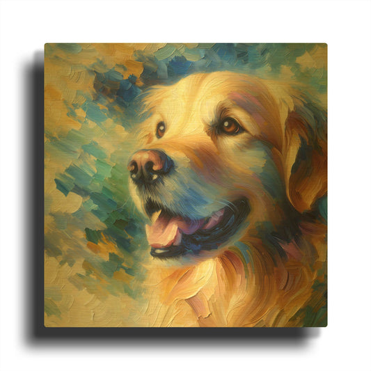 'My Golden Retriever' By Rich Monet Gold Metal Wall Art