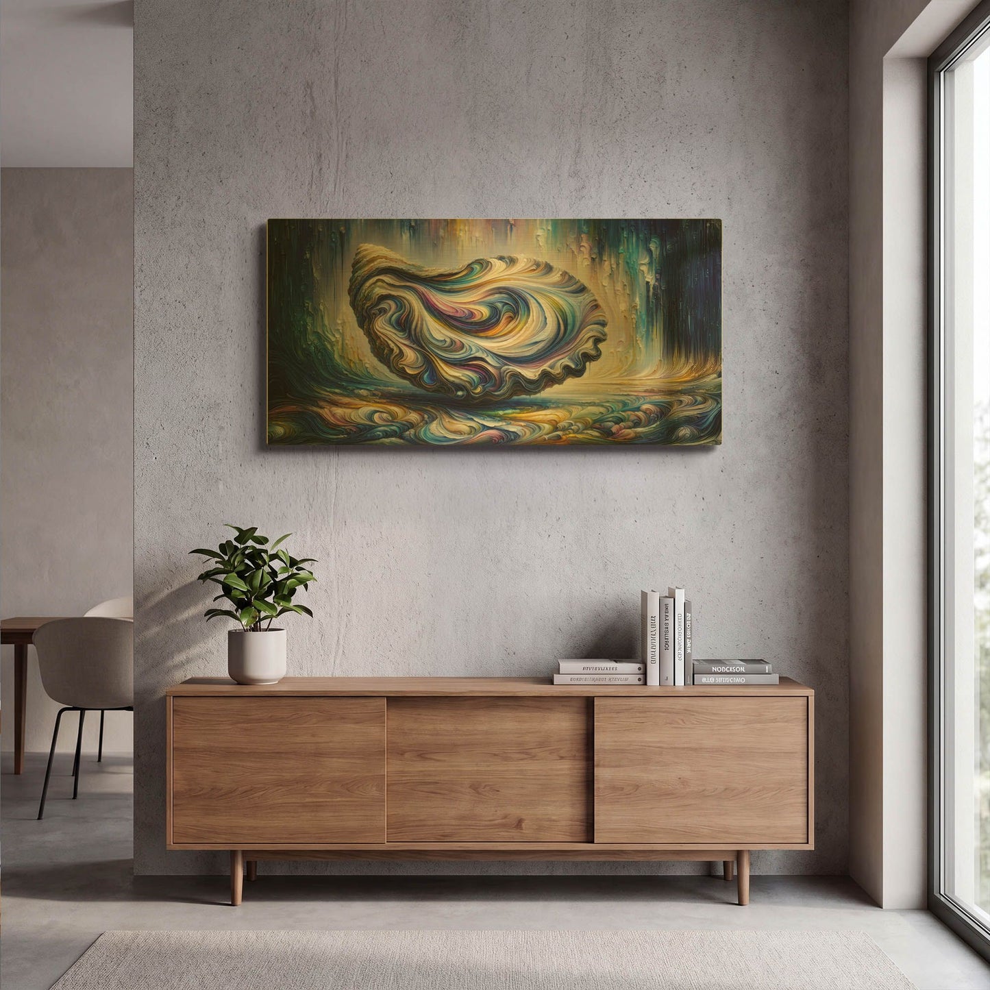 'Purple Oyster' By Rich Monet Gold Metal Wall Art
