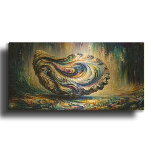 'Purple Oyster' By Rich Monet Gold Metal Wall Art