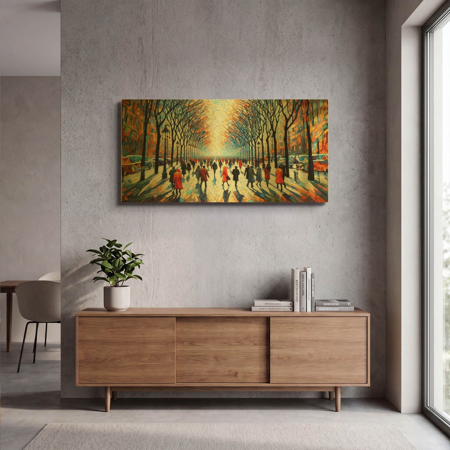 'Rush Through The Park' By Rich Monet Gold Metal Wall Art