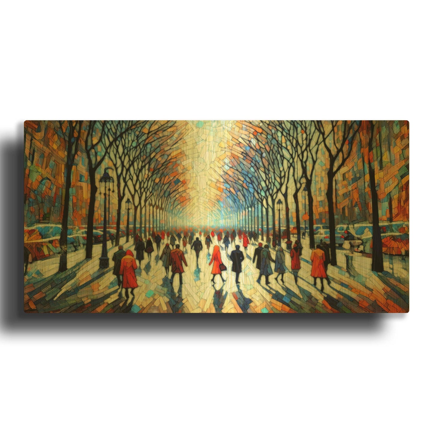 'Rush Through The Park' By Rich Monet Gold Metal Wall Art