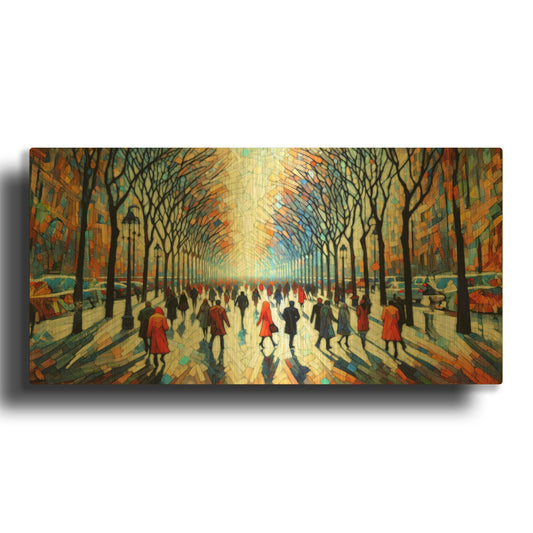 'Rush Through The Park' By Rich Monet Gold Metal Wall Art