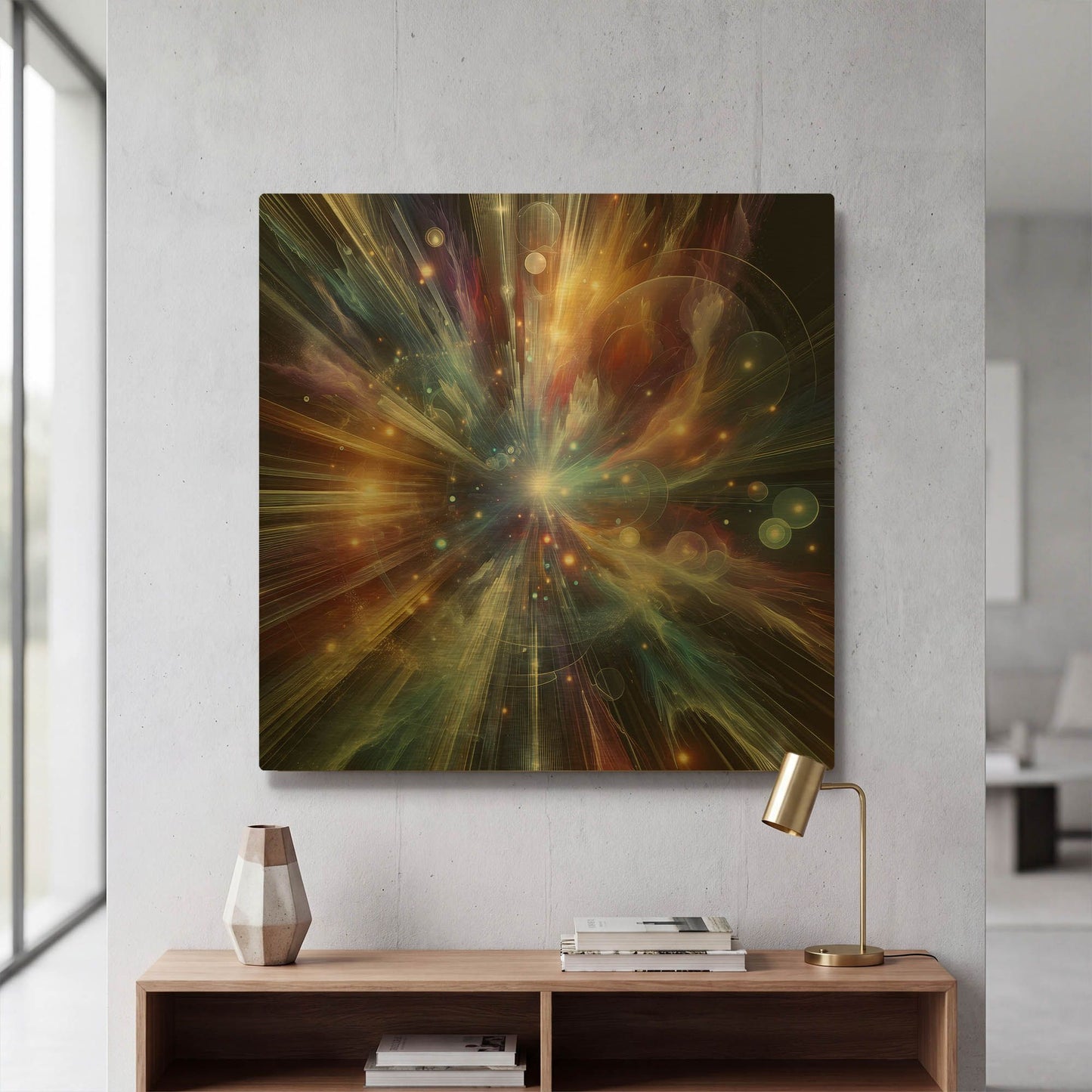 'Space Explosion' By Rich Monet Gold Metal Wall Art