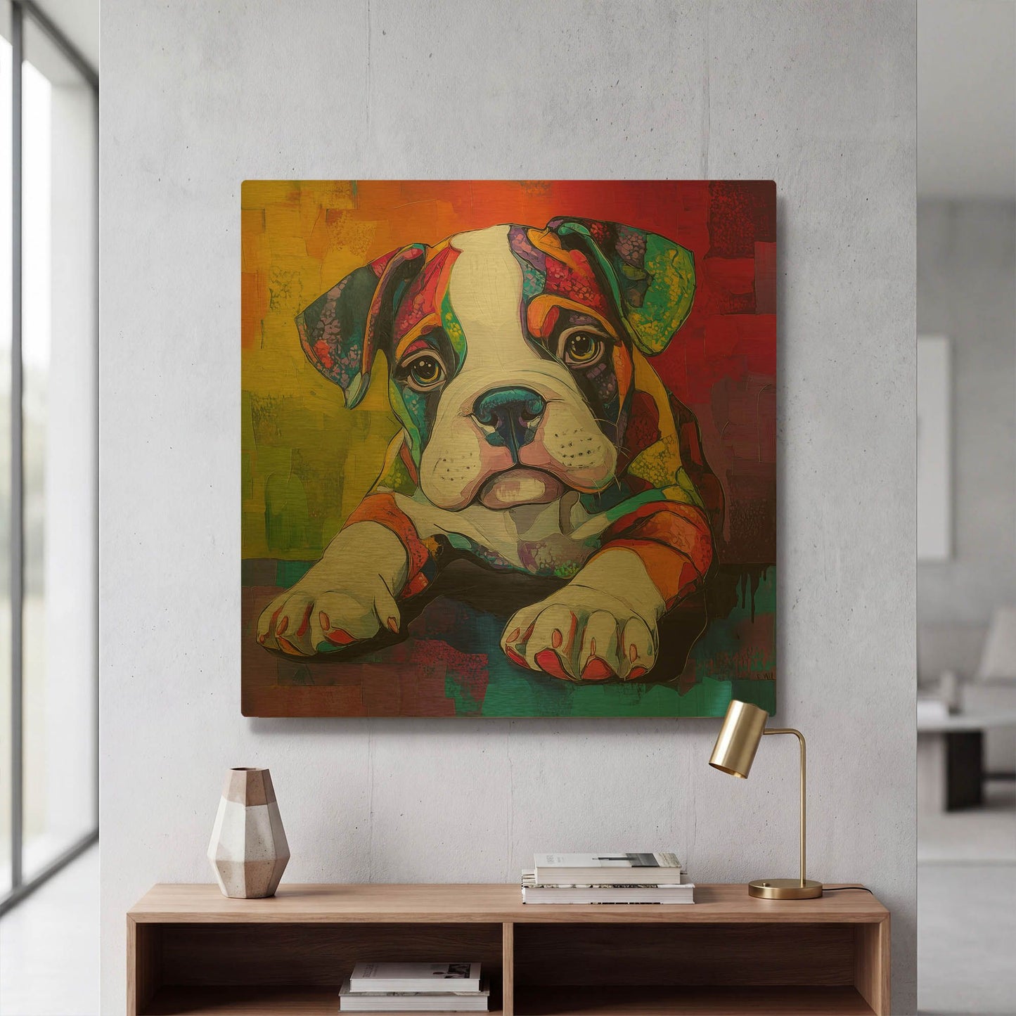 'Woof American Bully' By Rich Monet Gold Metal Wall Art