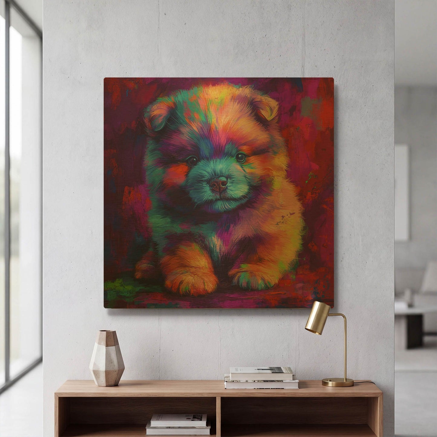 'Woof Chow Chow' By Rich Monet Gold Metal Wall Art