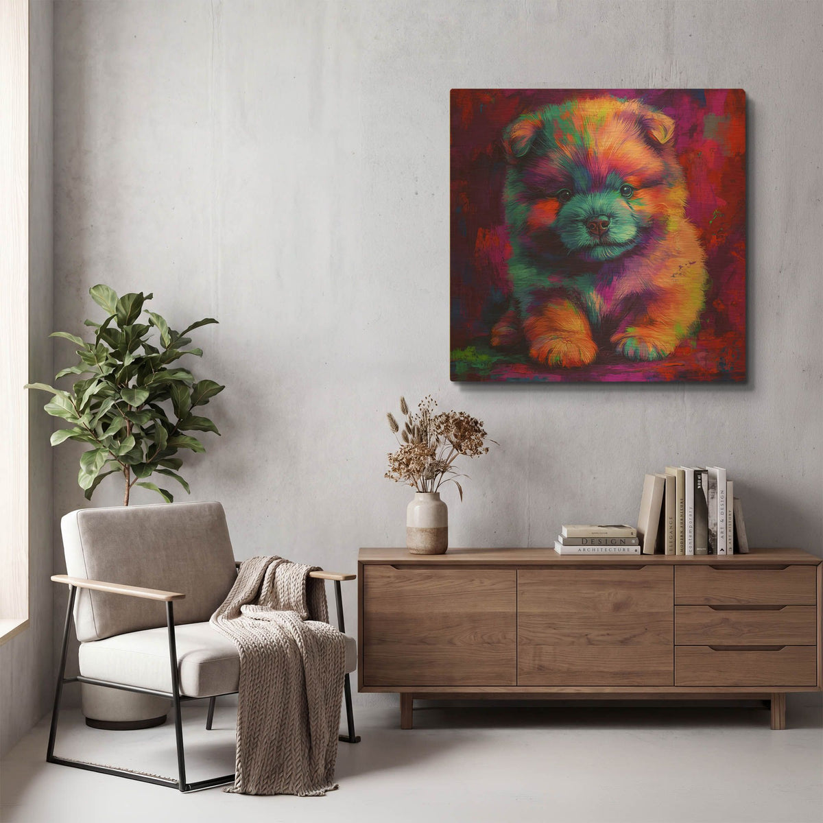'Woof Chow Chow' By Rich Monet Gold Metal Wall Art