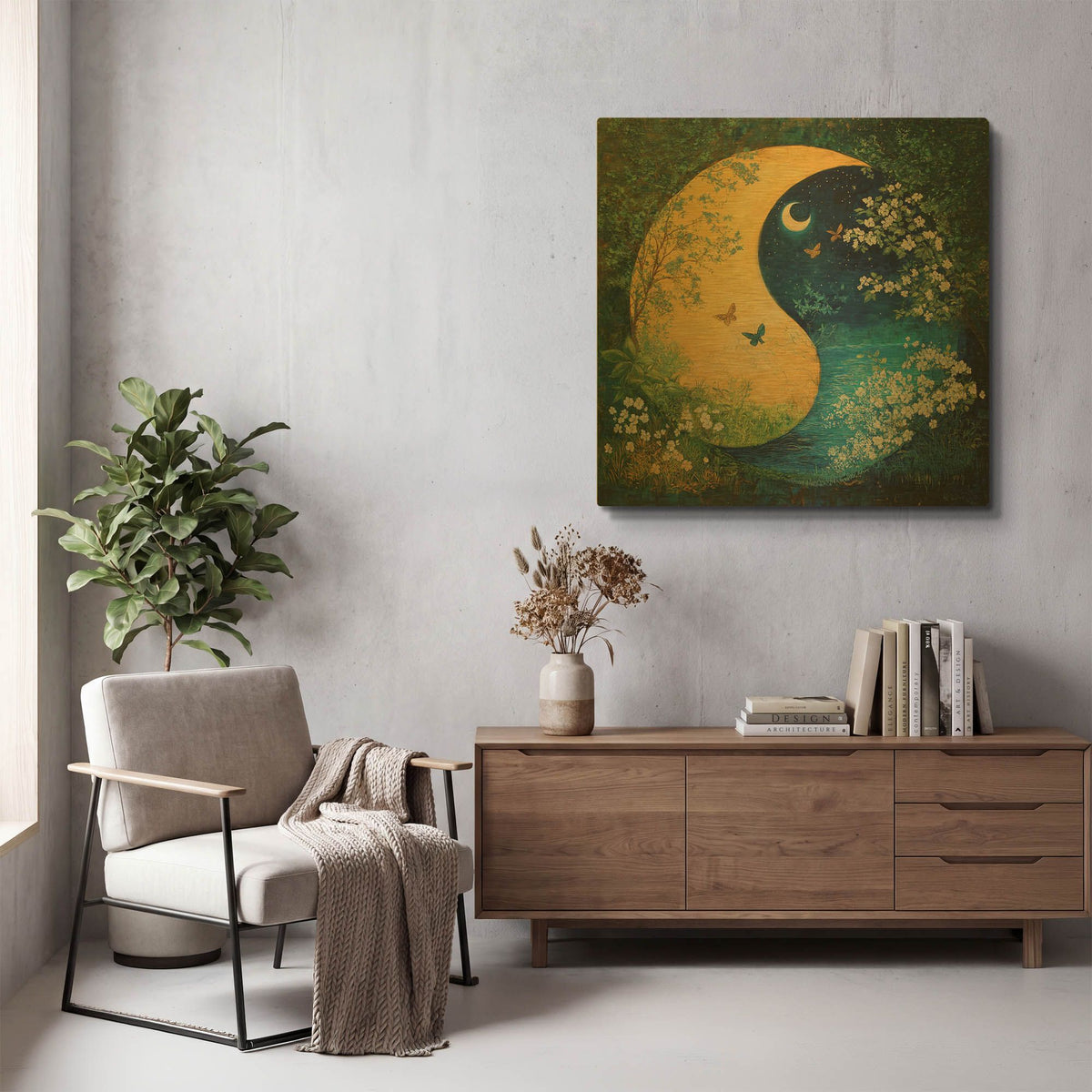 'Yin Yang' By Rich Monet Gold Metal Wall Art