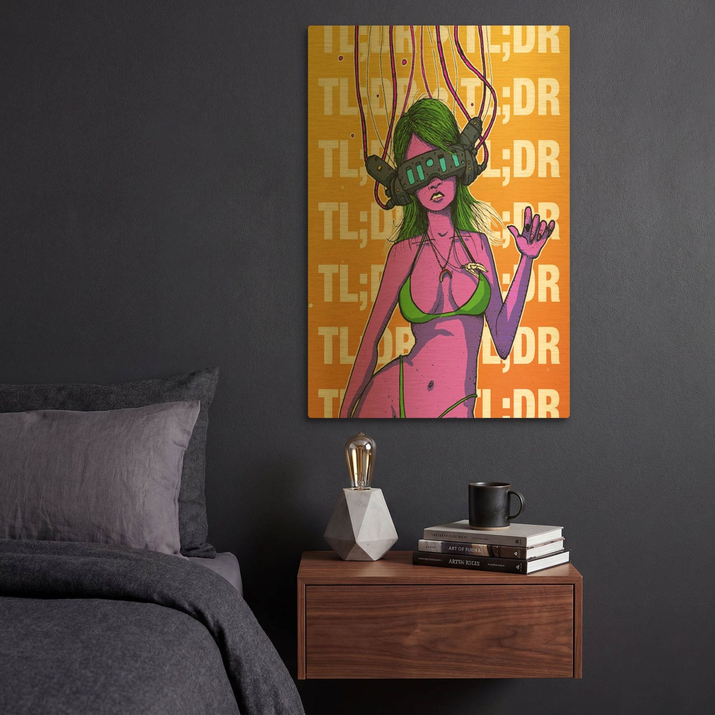 'VR' By Craig Snodgrass Gold Metal Wall Art