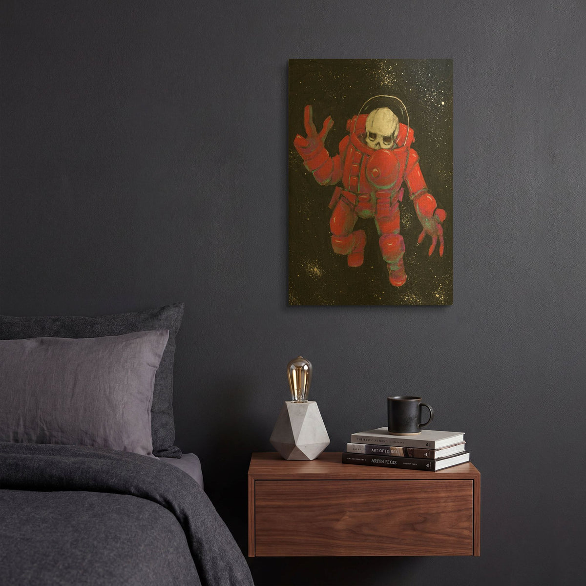 'Astro Skull' By Craig Snodgrass Gold Metal Wall Art