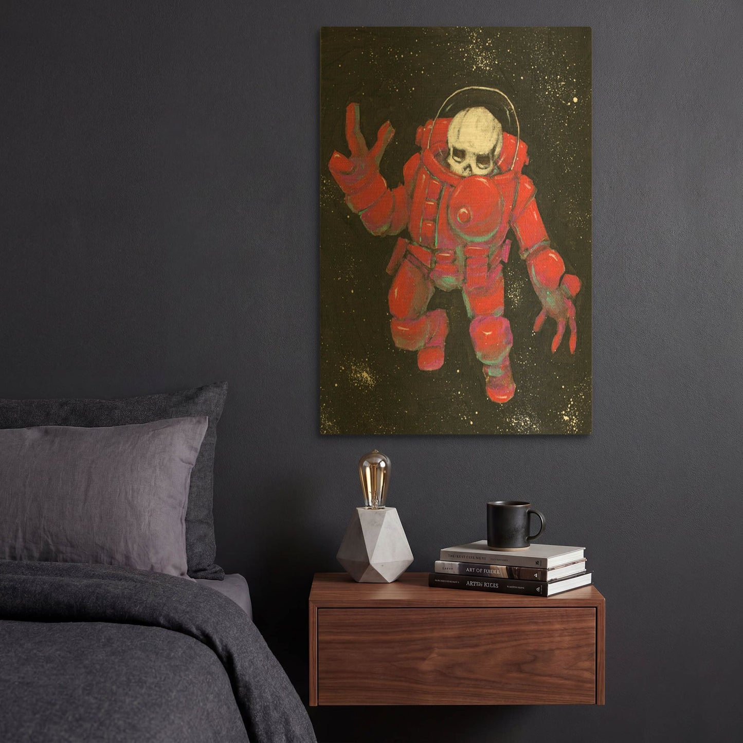 'Astro Skull' By Craig Snodgrass Gold Metal Wall Art