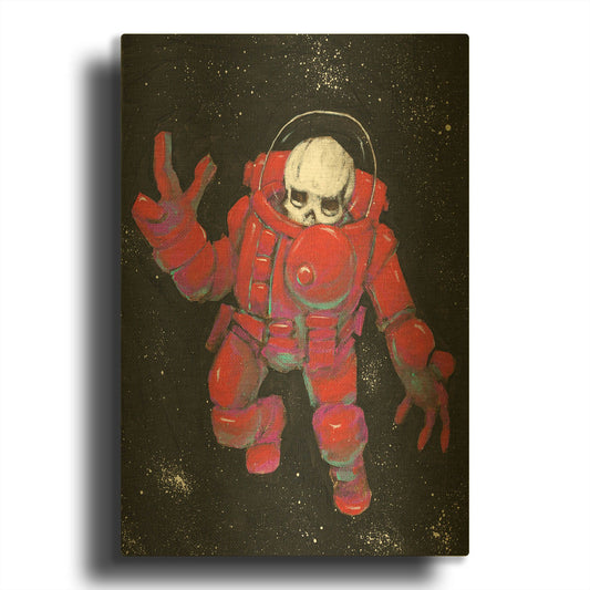 'Astro Skull' By Craig Snodgrass Gold Metal Wall Art