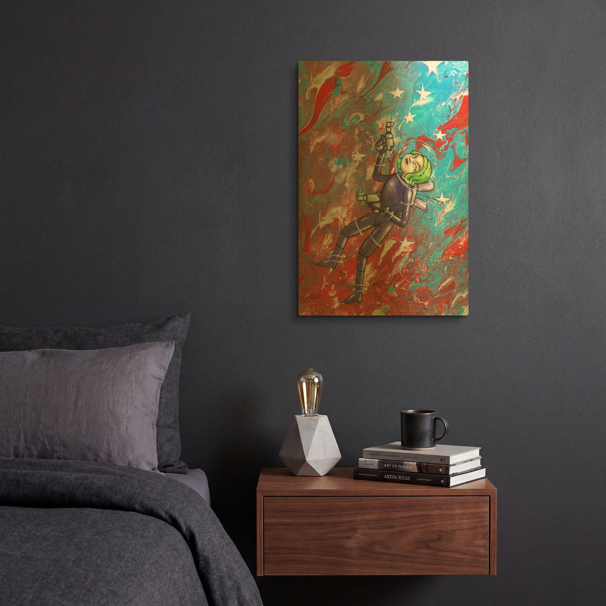 'Space Girl 1' By Craig Snodgrass Gold Metal Wall Art