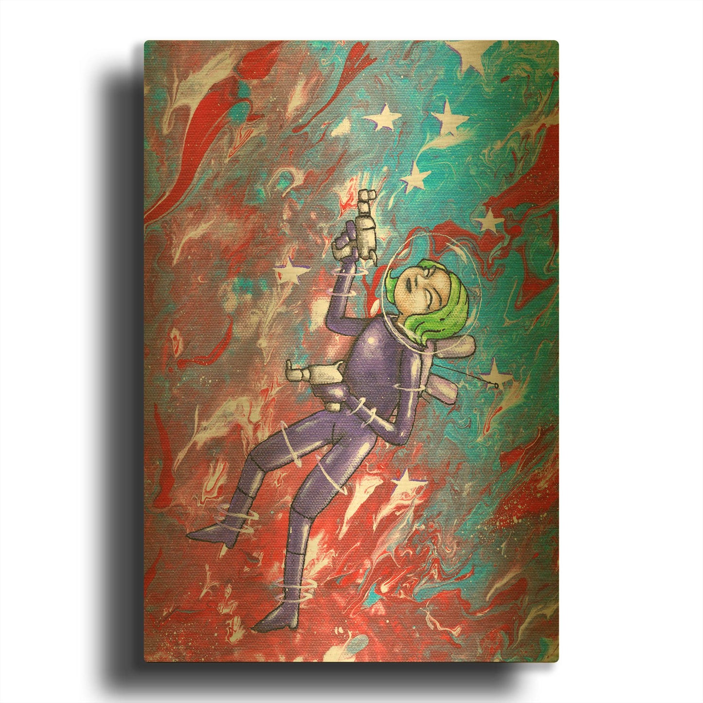 'Space Girl 1' By Craig Snodgrass Gold Metal Wall Art