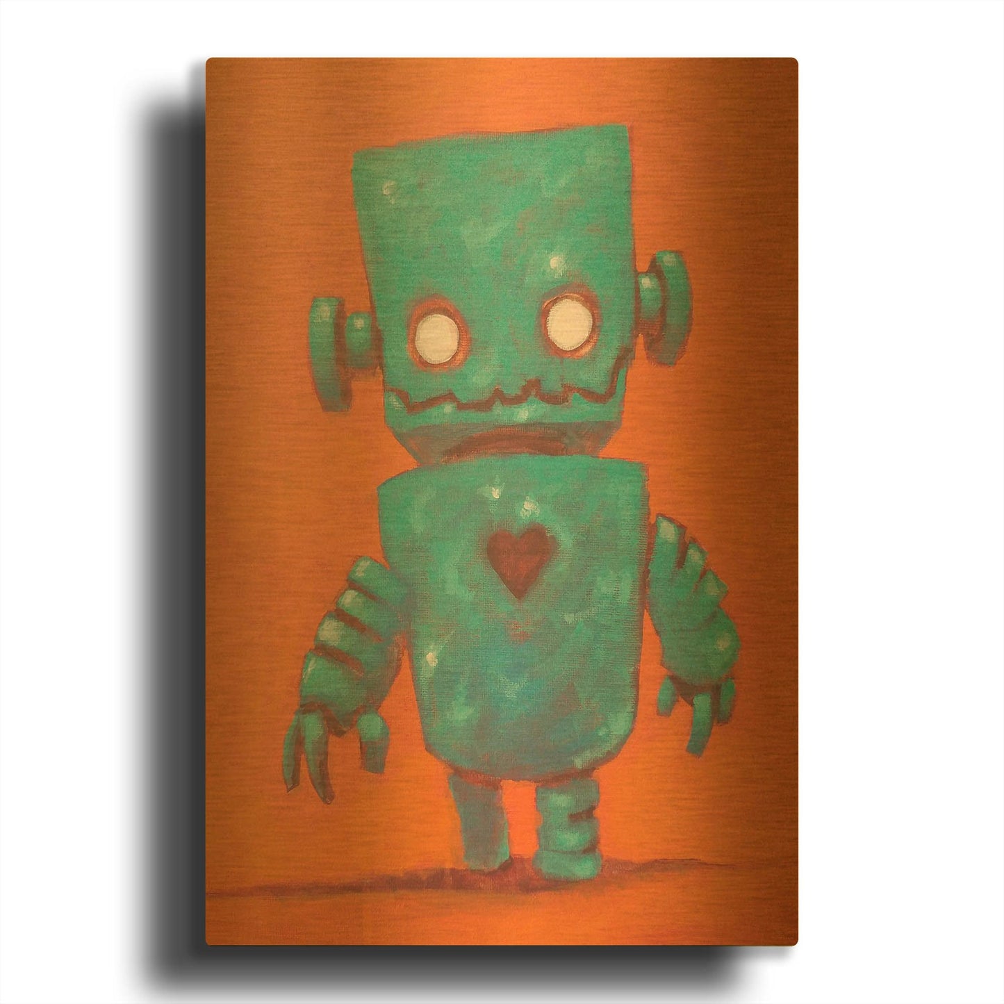 'frank-o-bot' By Craig Snodgrass Gold Metal Wall Art