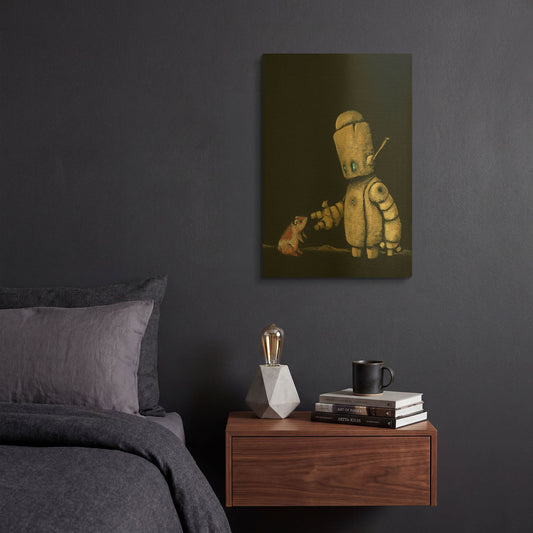 'We Bot Paintings 14' By Craig Snodgrass Gold Metal Wall Art