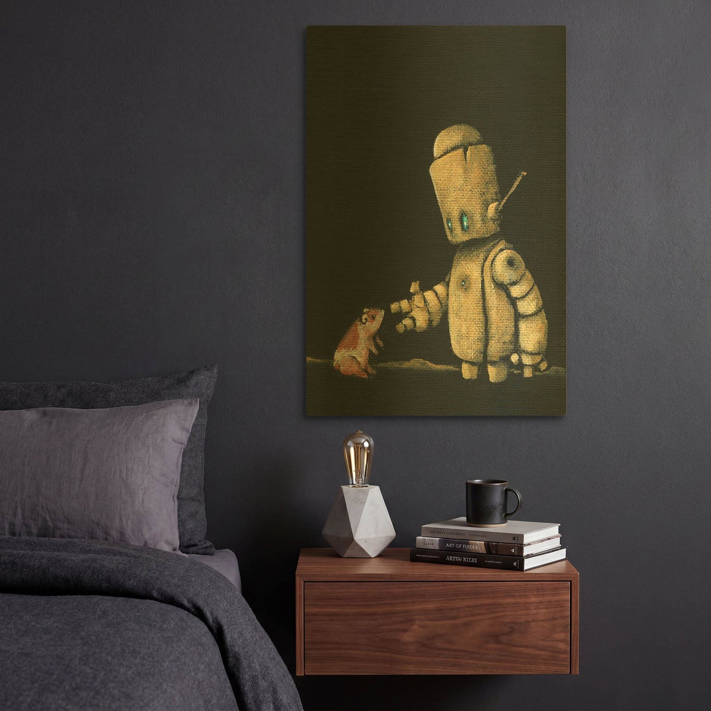'We Bot Paintings 14' By Craig Snodgrass Gold Metal Wall Art