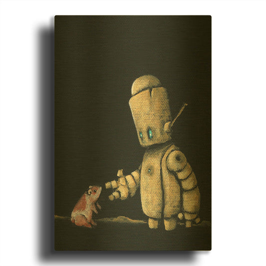 'We Bot Paintings 14' By Craig Snodgrass Gold Metal Wall Art