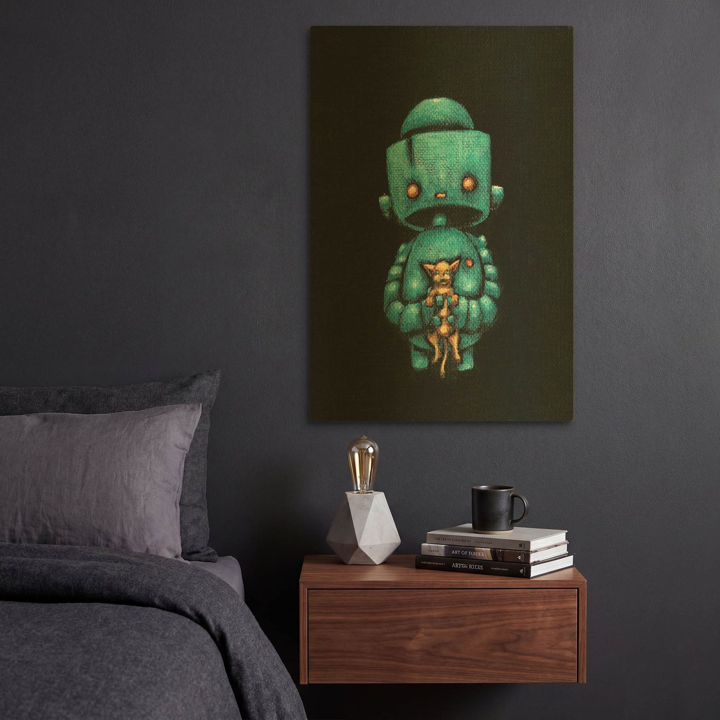 'We Bot Paintings 17' By Craig Snodgrass Gold Metal Wall Art