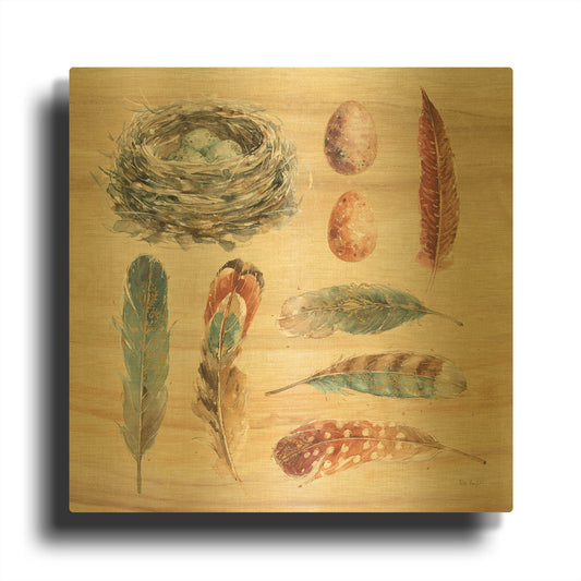 'Spiced Nature X' By Lisa Audit Gold Metal Wall Art