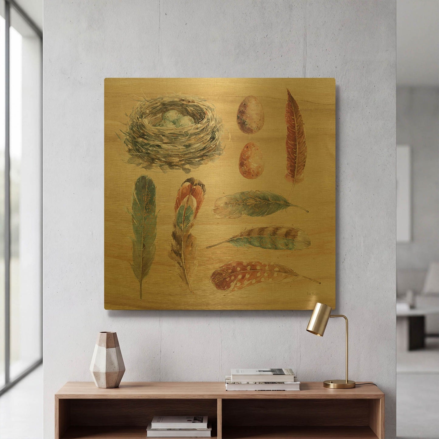 'Spiced Nature X' By Lisa Audit Gold Metal Wall Art