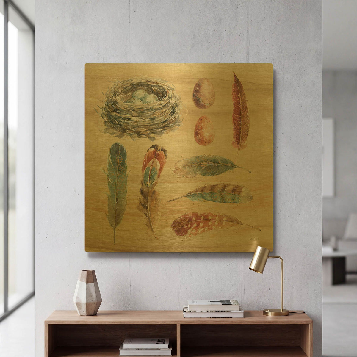 'Spiced Nature X' By Lisa Audit Gold Metal Wall Art