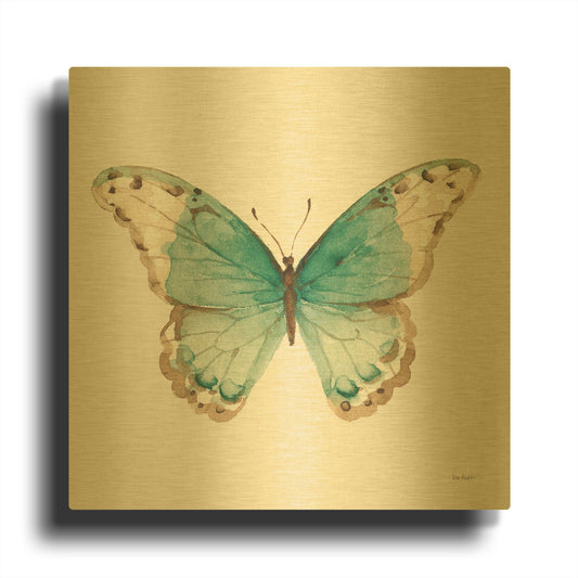 'Colorful Breeze XII with Teal' By Lisa Audit Gold Metal Wall Art