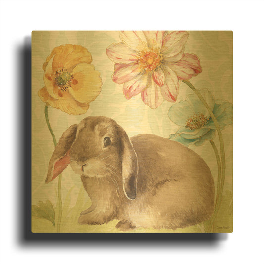 'Spring Softies Bunnies III' By Lisa Audit Gold Metal Wall Art