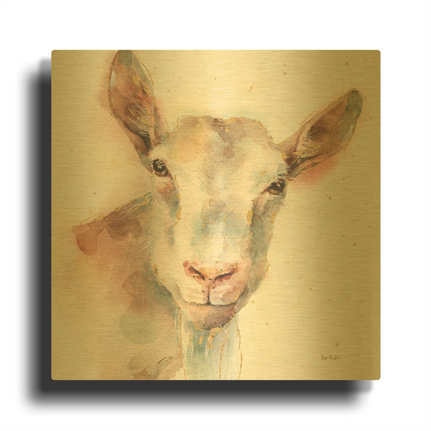 'Farm Friends I' By Lisa Audit Gold Metal Wall Art