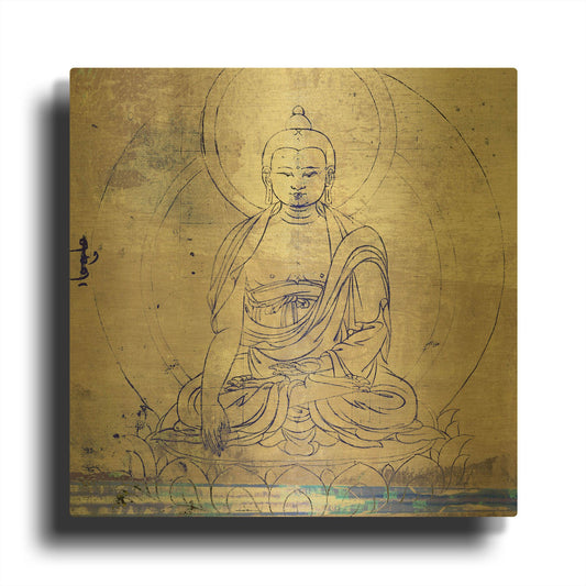'Lotus Position' By Elena Ray Gold Metal Wall Art