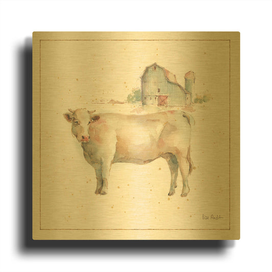 'Farm Friends VIII' By Lisa Audit Gold Metal Wall Art