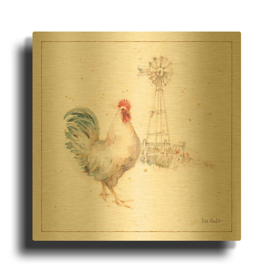 'Farm Friends XI' By Lisa Audit Gold Metal Wall Art