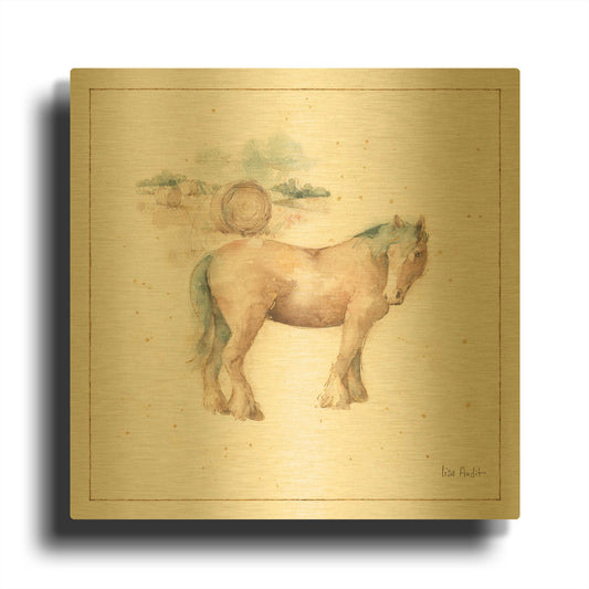 'Farm Friends XII' By Lisa Audit Gold Metal Wall Art