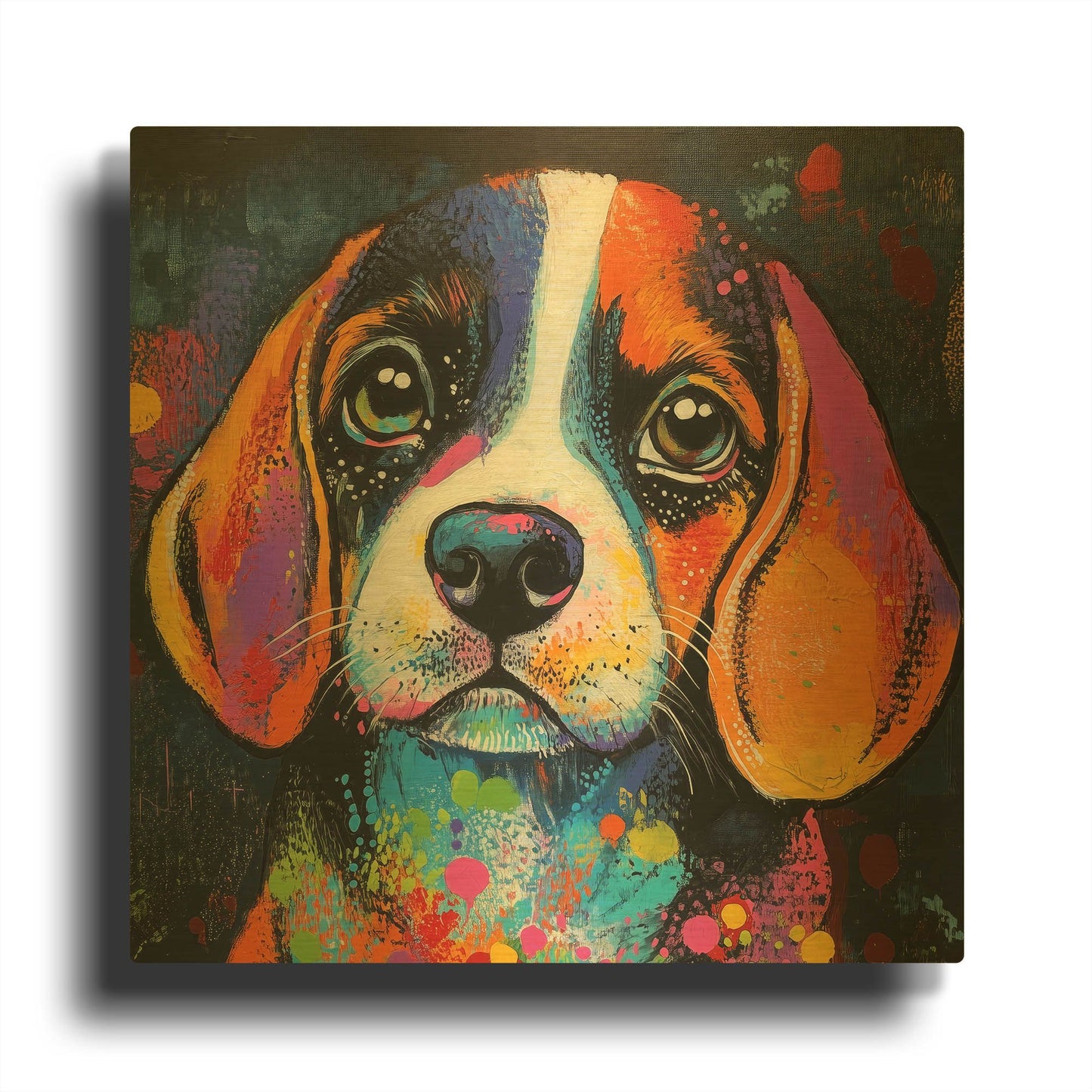 'Woof Beagle' By Rich Monet Gold Metal Wall Art