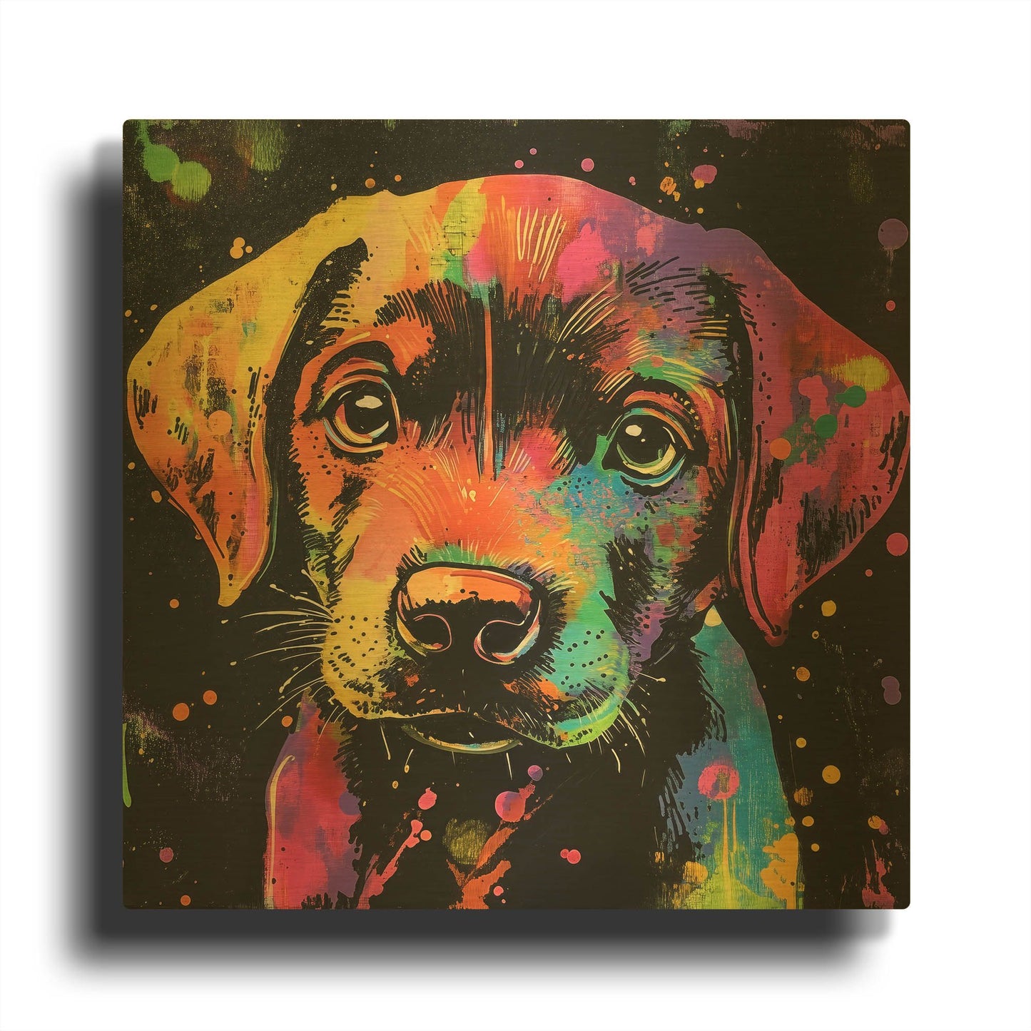 'Woof Labrador Retriever' By Rich Monet Gold Metal Wall Art