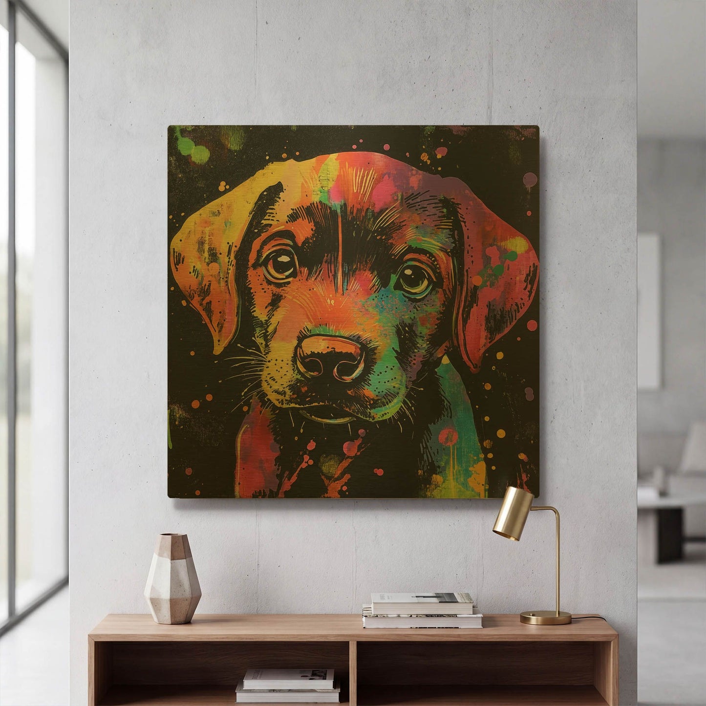 'Woof Labrador Retriever' By Rich Monet Gold Metal Wall Art