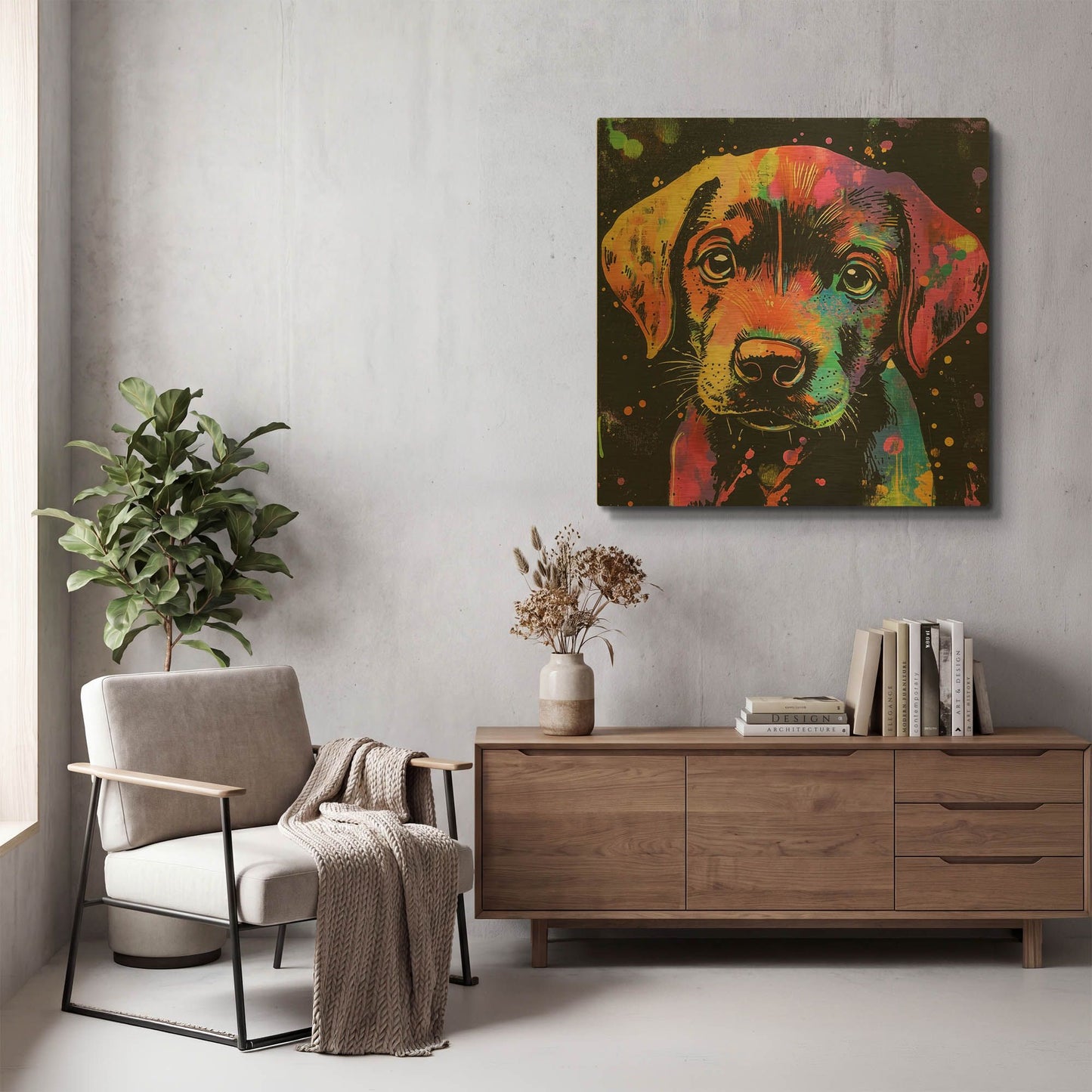 'Woof Labrador Retriever' By Rich Monet Gold Metal Wall Art
