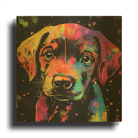 'Woof Labrador Retriever' By Rich Monet Gold Metal Wall Art